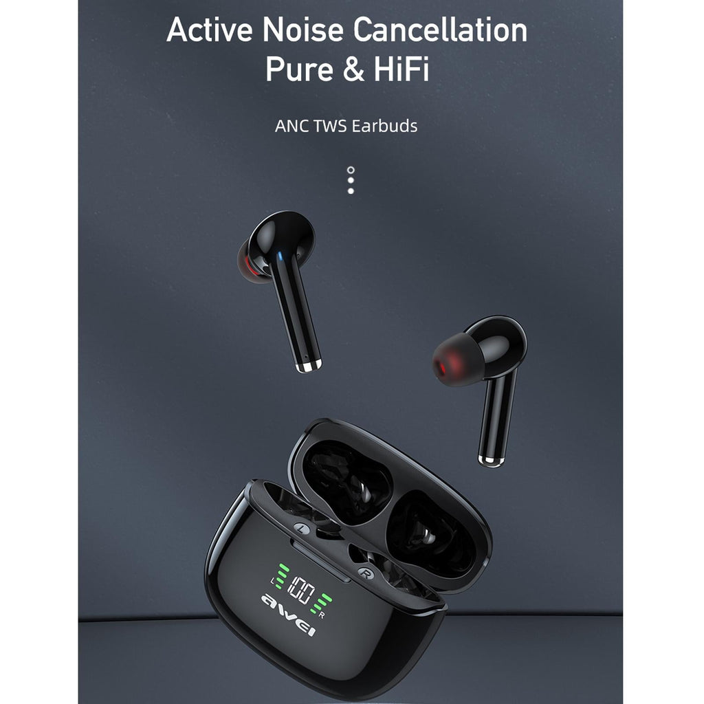 Wireless Anc Bluetooth Earphones - Black-0
